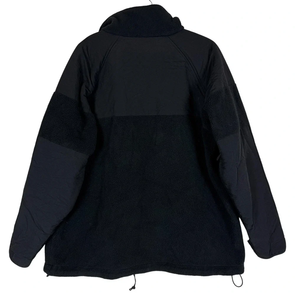 Polartec Jacket Mens Large Black Fleece Full Zip Cold Weather Lined Military